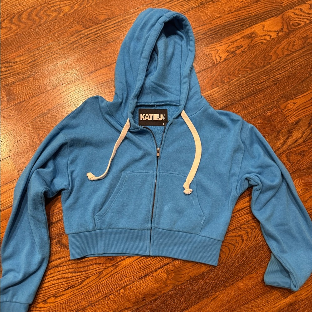 Katie J Blue Dylan Cropped Zip Hoodie
Size L